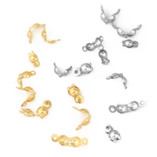 200pcs Stainless Steel crimps beads tips Covered ball chain connectors end caps