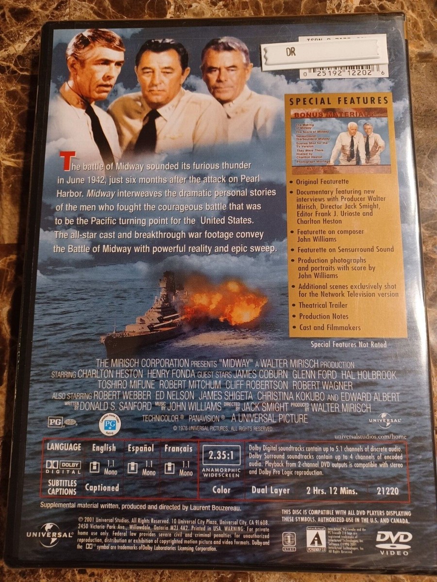 Midway DVD NEW, SEALED Charlton Heston, Henry Fonda, Glenn Ford
