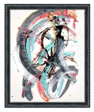 CORBELLIC ABSTRACT 18X24 GOLDEN STAR MONOCHROMATIC LARGE GALLERY PAPER FINE ART