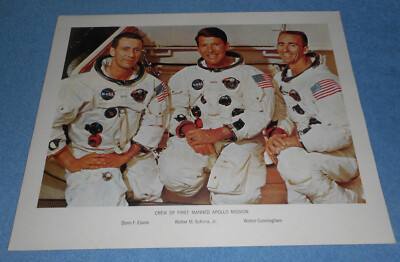 NASA Apollo 7 Photo Print Astronaut Crew In Spacesuits Eisele Schirra Cunningham