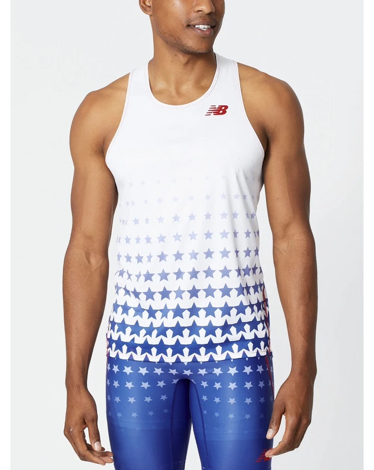 Camiseta deportiva New Balance Pro Elite para hombre equipo pequeño EE. UU. nuevas estrellas blanca Foto 2 de 2