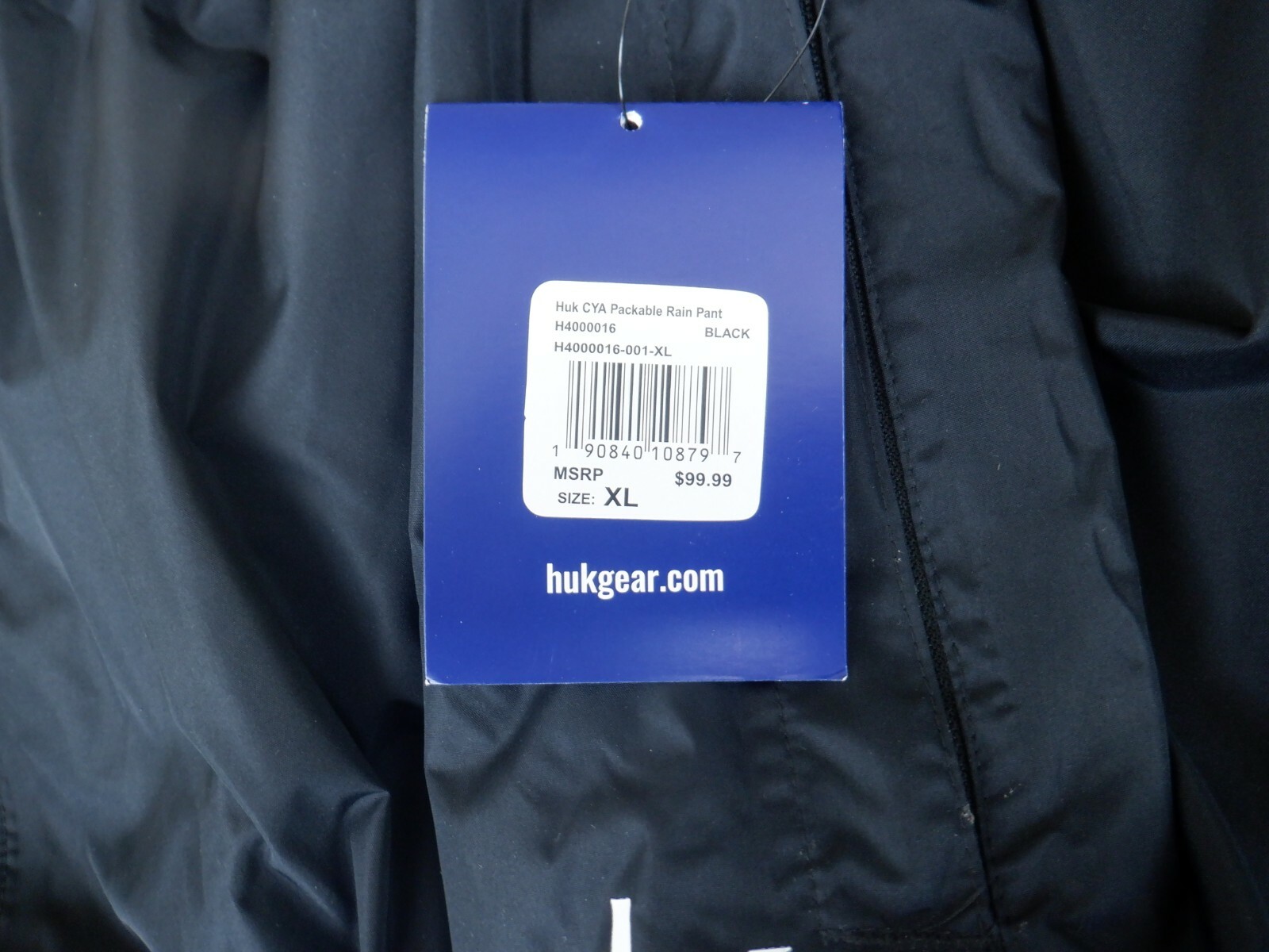 Huk CYA Rain Pants Black Packable Waterproof Windproof Fishing Men's 99 M 2XL eBay