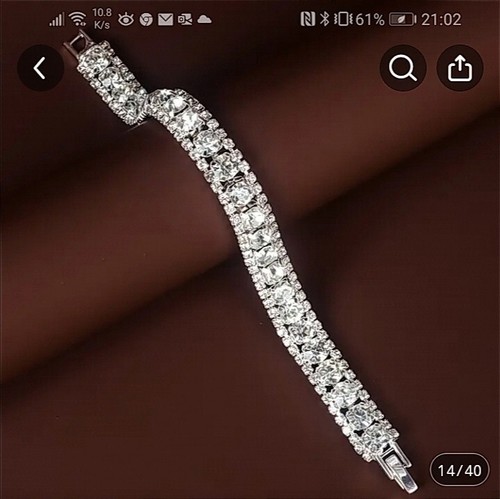 LADIES SILVER RHINESTONE BRACELET