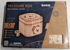 ROKR 3D Wooden Puzzle Mechanical Treasure Box with Mechanical Gears LK502 NEW