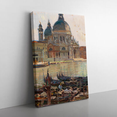 Santa Maria Della In Venice By Carl Moll Canvas Wall Art Print Framed Picture