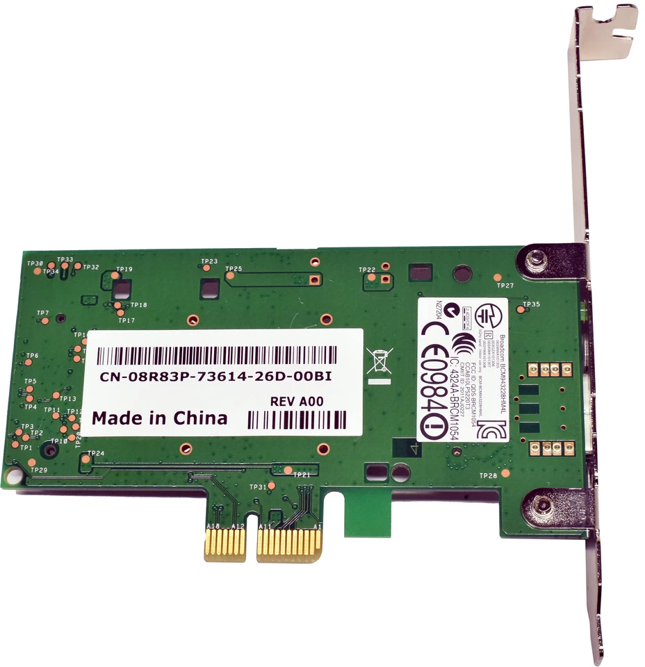 Dell Broadcom 08R83P BCM943228HM4L PCIe x1 Wireless Adapter Card FP - Bild 4 von 4