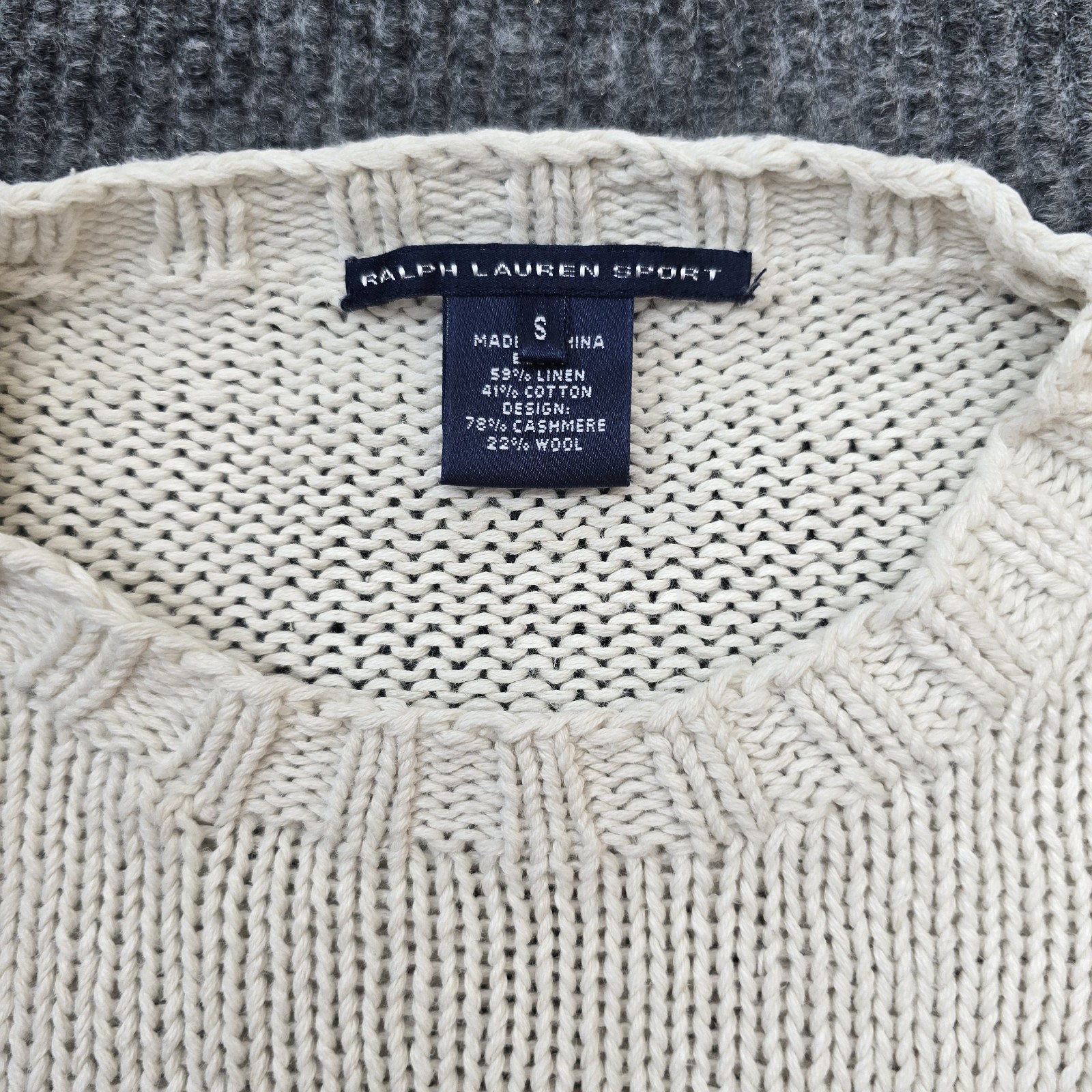 Ralph Lauren Sport Dog Sweater 2001 Knit Crewneck Cream Vintage Women’s Small image 3