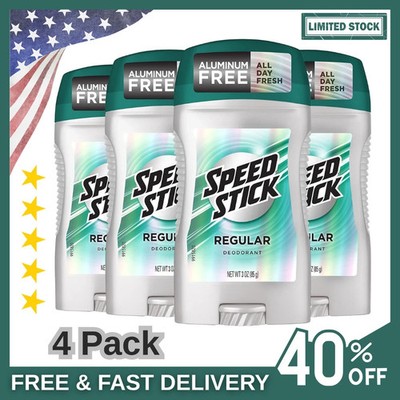 Speed Stick CG00483 Men's Deodorant, Regular - 3oz (4 Pack), Free Shipping, NEW!