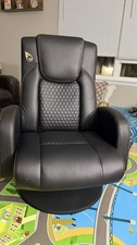 DPS Centurion Pedestal Swivel Gaming Chair - Black Faux Leather - Brand New