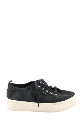 PULL & BEAR Schnürsneaker Damen Sneaker Gr. DE 38 schwarz-wollweiß Casual-Look