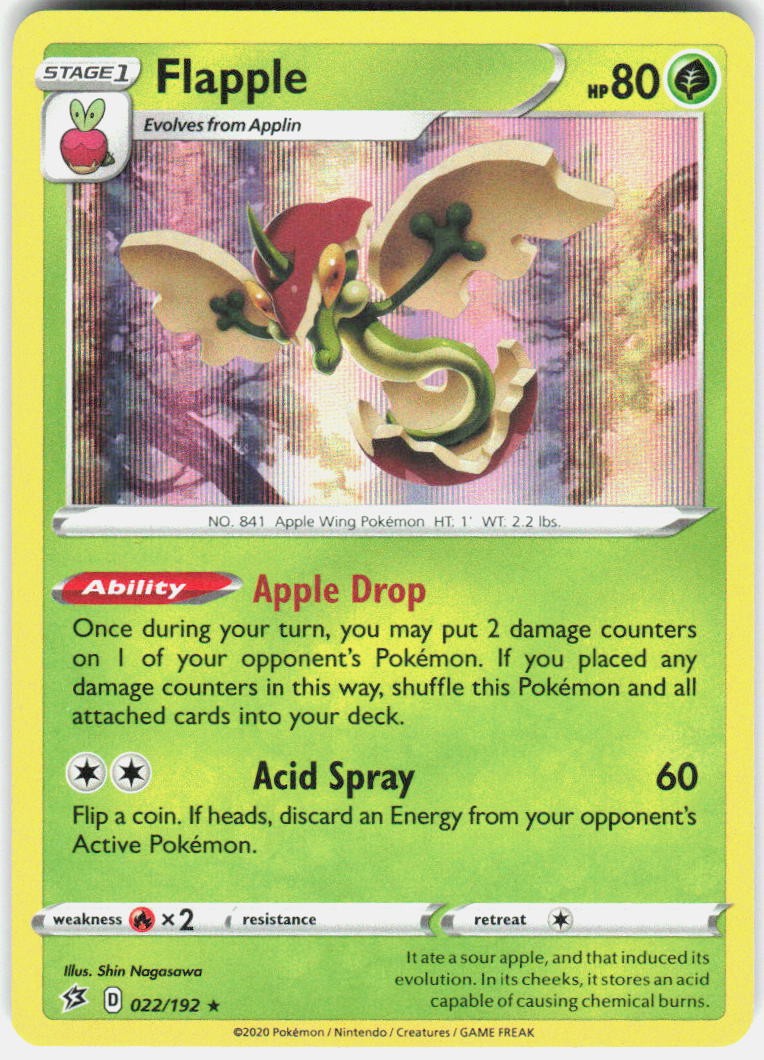 Flapple Holo Rare SWSH02: Rebel Clash 022/192 LP