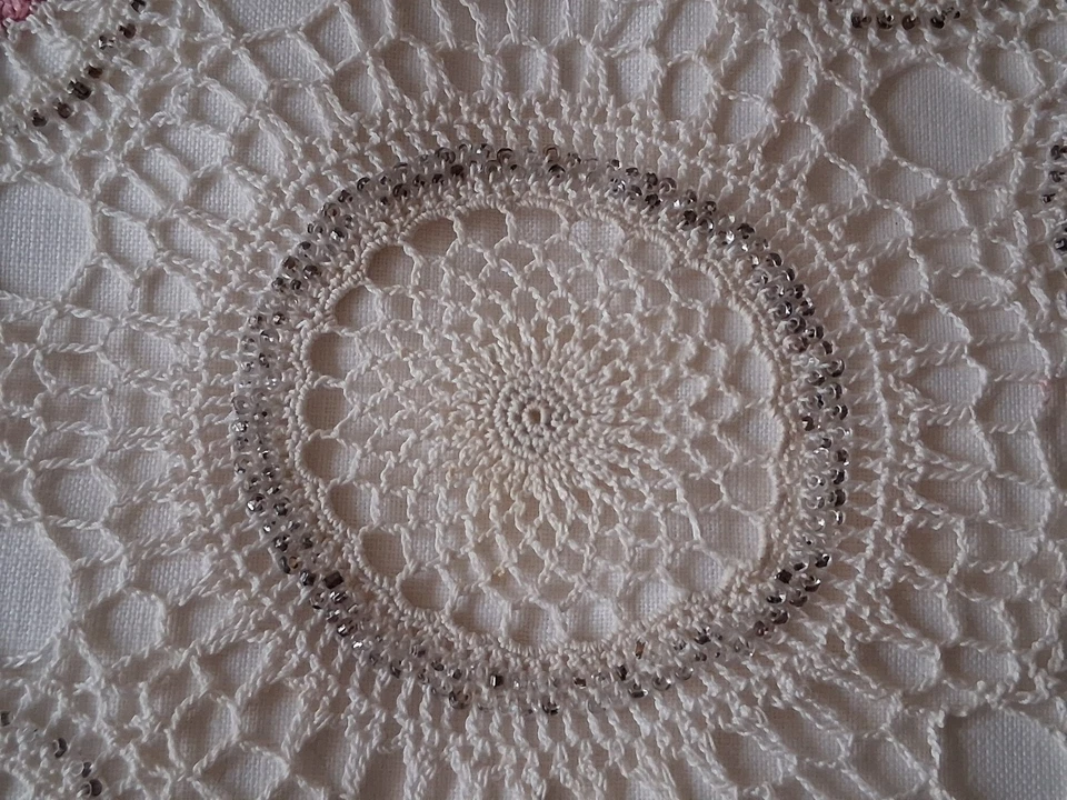 ANCIEN NAPPERON fait main-crochet diamètre 26 cm - Photo 2/3