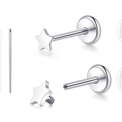 limerencia 18G Pure Titanium Body Piercing Jewelry, G23 Hypoallergenic Flat B...
