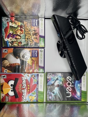 TESTED Xbox 360 Kinect Sensor 4 Game Bundle-Adventures, Sports, Wipeout, Motion