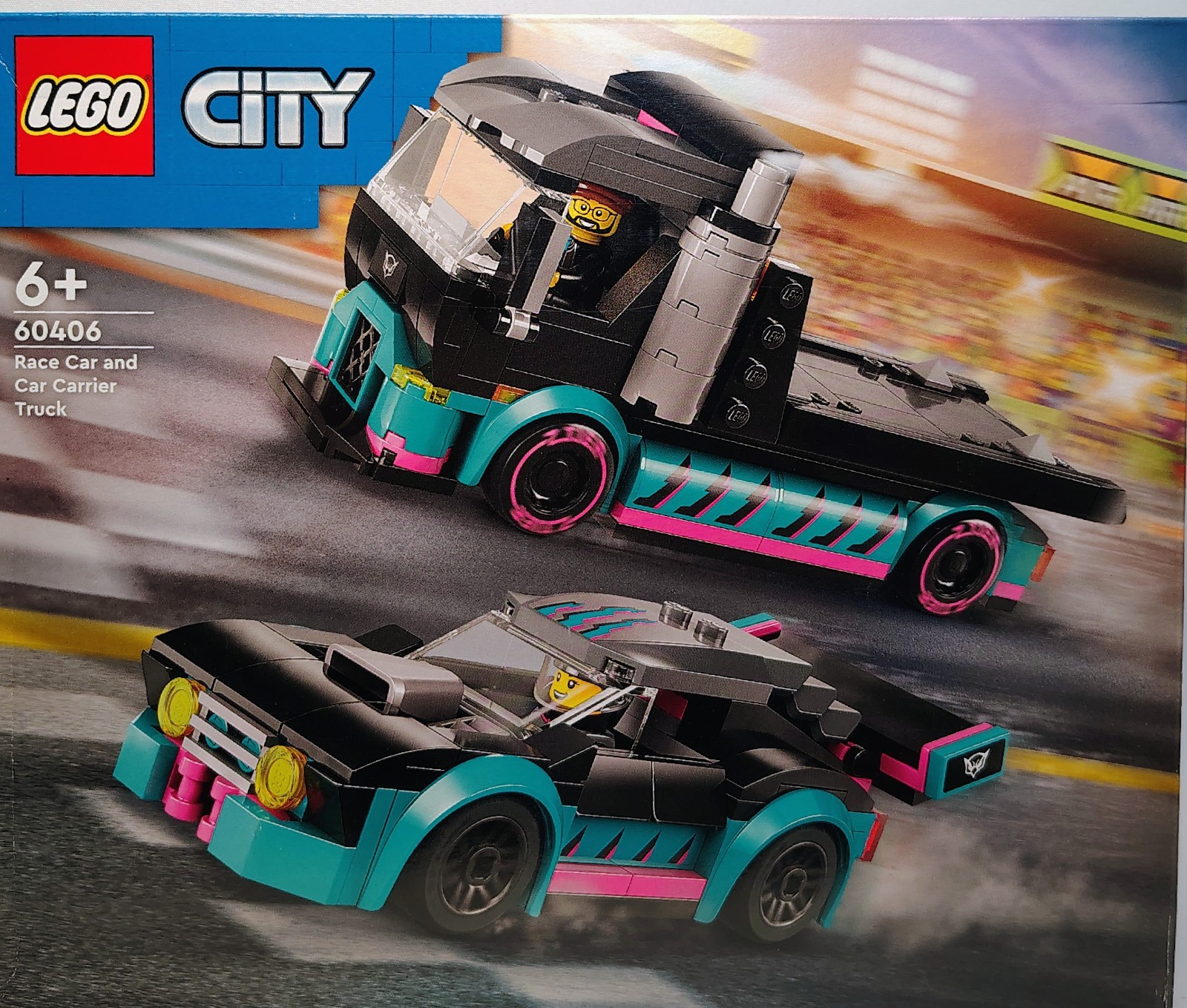 LEGO City 60406 Rennwagen- und Autotransporter-Spielset, 328 Teile - Bild 4
