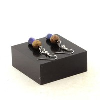 Steine Und Mineralien. Ohrringe 2 Perlen Lapis Lazuli Aus Pakistan + Box