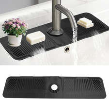 Faucet Mat for Kitchen Sink, Sink Splash Guard Folding 90�, Silicone Kitchen Sin