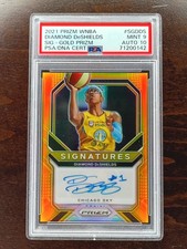 2021 Panini Prizm WNBA #SG-DDS Diamond DeShields Signatures Gold #/10 PSA 9