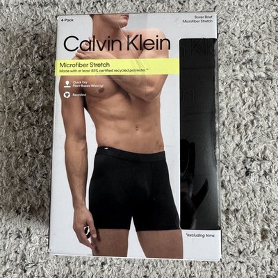 Calvin Klein Men's 4-Pack Microfiber Boxer Brief Size M Underwear New Quick Dry