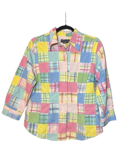 Brooks Brothers Patchwork Madras button up, 3/4 s… - image 1