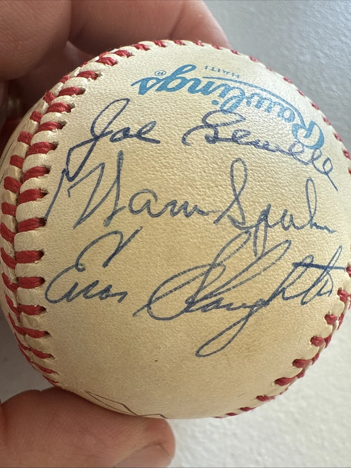 Multi Signed Baseball JSA COA Feller, Snider,Mize,Spahn,Slaughter, Robinson - Image 3 of 4