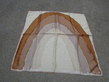 Vintage VERA 100 Acetate Beige Brown Gray Rainbow Stripe 22" Square Scarf Japan