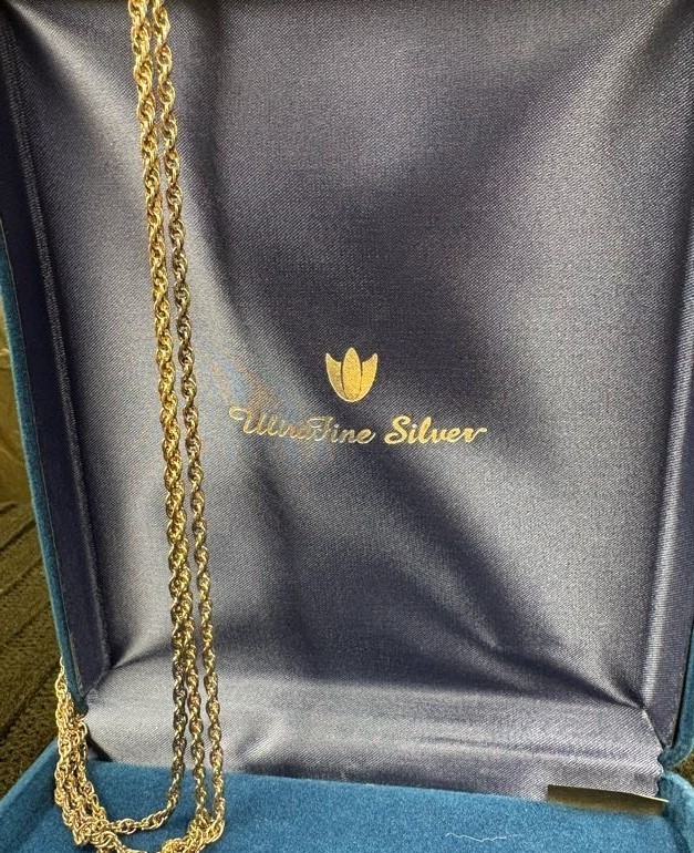 QVC UltraFine USA 999 Pure Silver 3 Strand Necklace Adjustable 17"-21"