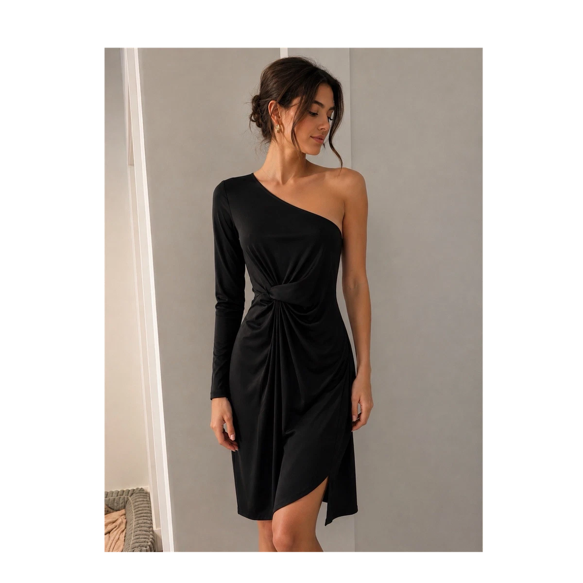 One Shoulder Black Dresses for Women for sale | eBay