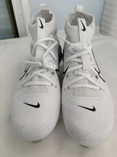 Nike Alpha Huarache NXT Baseball Cleats Metal White Black DJ6517-101 Men Sz 7