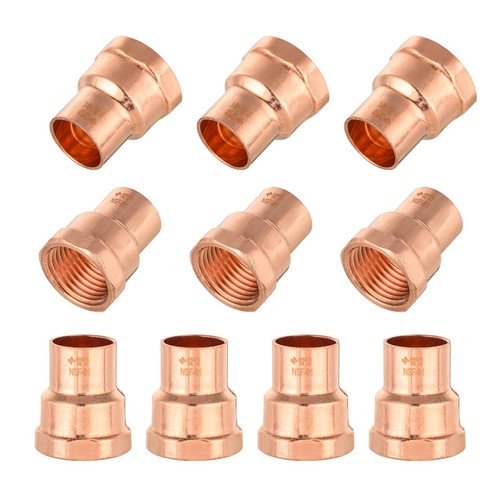 10 PCS 1/2" Copper Sweat Female Adapter Fitting Solder x FNPT Plumbing Pipe