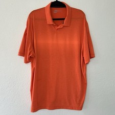 Men  s Nike Golf Standard Dri-Fit Orange Polo Shirt Men  s Size XXL Subtle Stripe