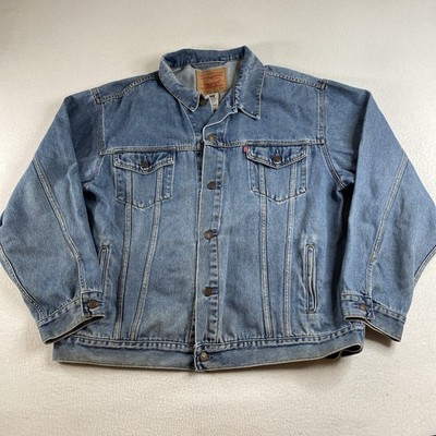 Y2K Levis Standard Trucker Denim Jacket Men XXL Blue 70507 Western Classic Work