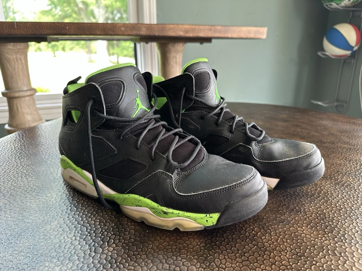 Size 4.5 - Jordan Flight Club 91 Black Green Strike DM1685-003 Jordan Flight Club 91 Black Green Strike White GS Youth  main image 4