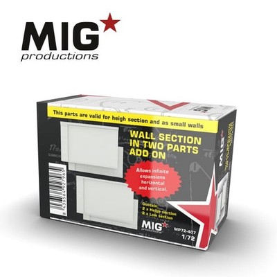 AK-MP72-407 MIG 1/72 Wall Section In Two Parts Add On