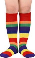 American Trends Kids Socks Knee High Uniform Sports One Size, 1 Pack Rainbow
