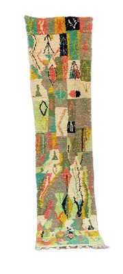 Moroccan Vintage Boujaad Runner Tribal BJ28 Berber Runner Rug 10 ft 1  x 2ft 3 
