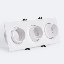 Aro Downlight Cuadrado Basculante Bajo UGR para tres Bombilla LED GU10 / GU5.3