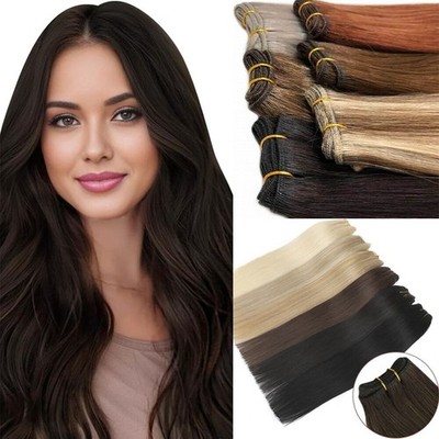 Sew In Hair Extensions 100% Remy Human Hair Double Weft Full Head Weave Bundles
