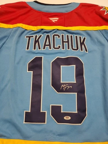 Matthew Tkachuk Signed Florida Panthers Jersey PSA Authenticated Stanley Cup NHL