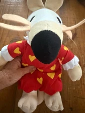 MAISY Vintage Crocodile Creek Lucy Cousins Mouse Plush, Red Dress Hearts  7" NWT