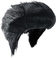 Men's Wig - Black Short 50s 60s Disco Wig for Men Boys, Legend Rocker Halloween