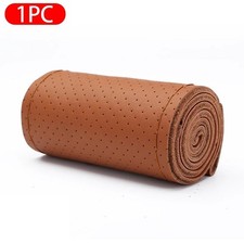Leather Steering Wheel Cover Breathable Wear-resistant Braid Car 37-39cm