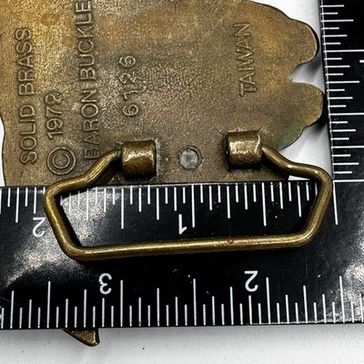 Vintage 1979 Baron Buckle Solid Brass Hand Fingers Belt Buckle