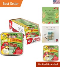 8 Pack Hot Pepper No Melt Suet Dough for Wild Birds - -Round Energy Source