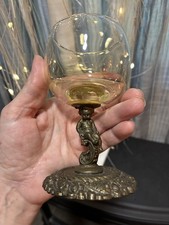 Vintage Brass Goblet/Votive Candle Holder Wit...