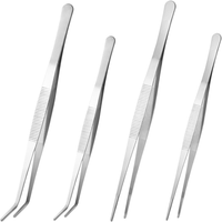 4 StüCk Gebogene Pinzette, Edelstahl Pinzette 14 Cm, Stumpfe Pinzette Edelstahl