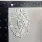Vintage Fancy White Letter Initial B MONOGRAM Embroidered Applique Patch 67B2