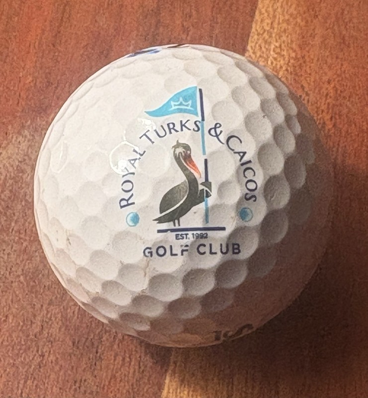 Royal Turks & Caicos Golf Club Souvenir Golf Ball. Top 100 Golf Course.