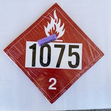10.75 in. x 10.75 in. Flammable Gas Placard, UN 1075, Plastic, PK25