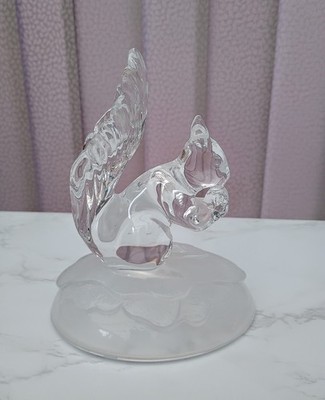 CRISTAL D ARQUES KRISTALL GLAS EICHHÖRNCHEN FIGUR ca. 15 cm WILDLIFE VINTAGE